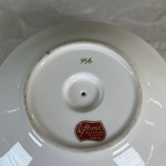 Lefton Handpainted Jelly/Jam Dish, Americana Rose Design 5”x 5” w/o Spoon Chrty - Picture 11 of 14